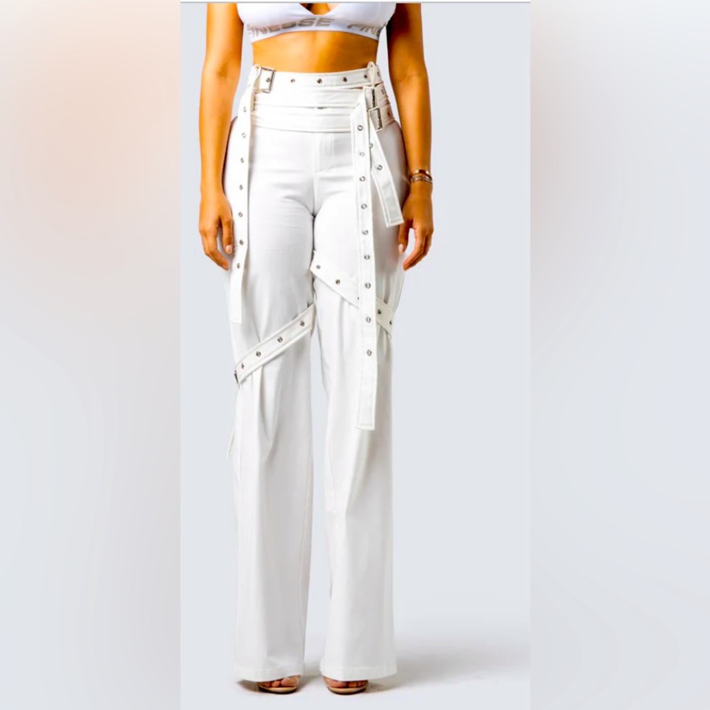 Women's White High-Waisted Pants
